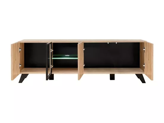 Ensemble de 4 meubles de salon NIELSEN – Chêne et noir