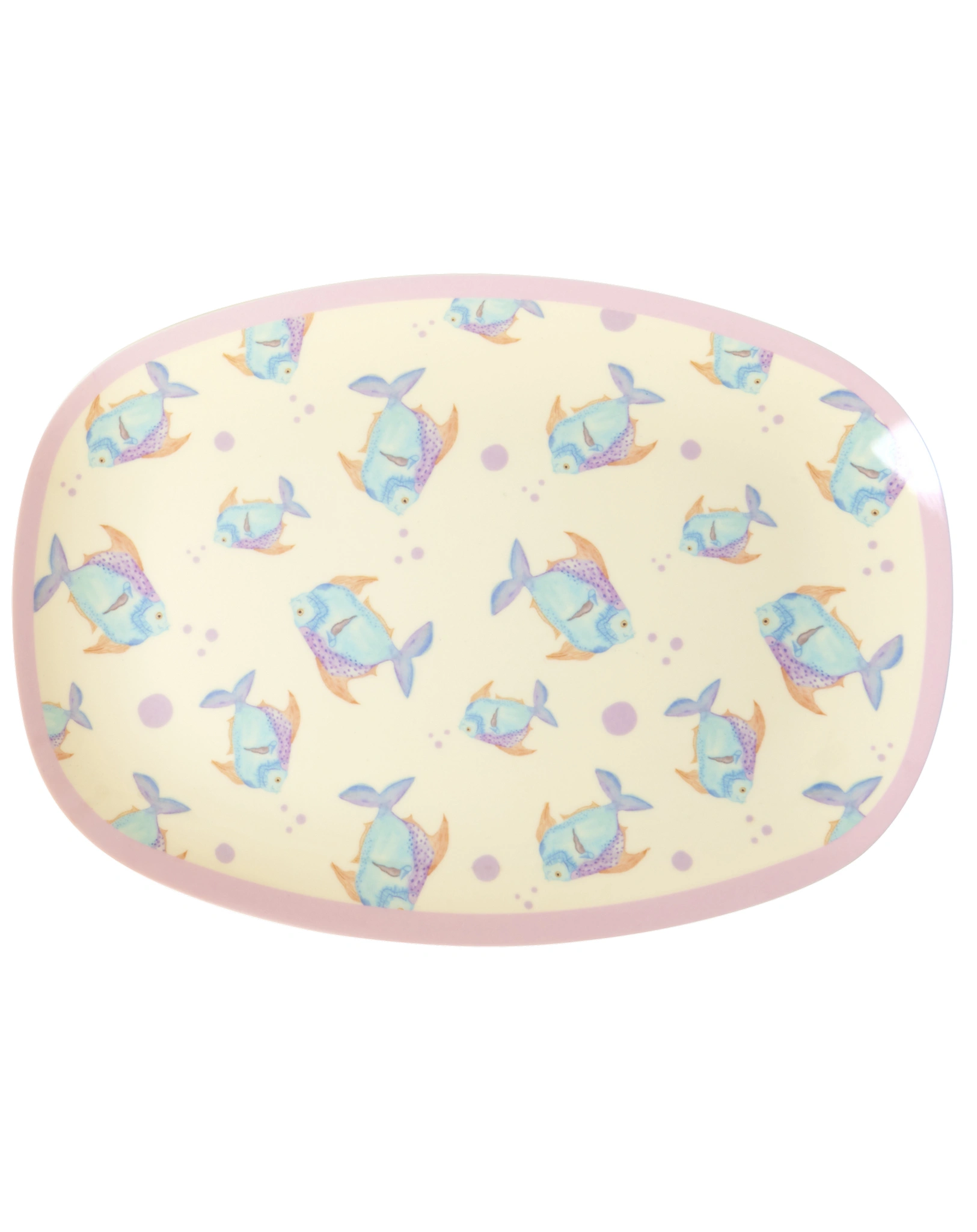 Melamin-Servierteller FISH PRINT small in cream