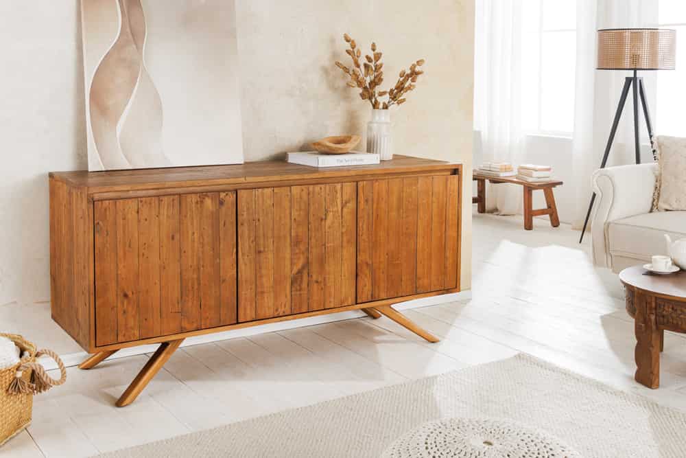 Massives Sideboard FINCA 150cm vintage braun recyceltes Pinienholz
