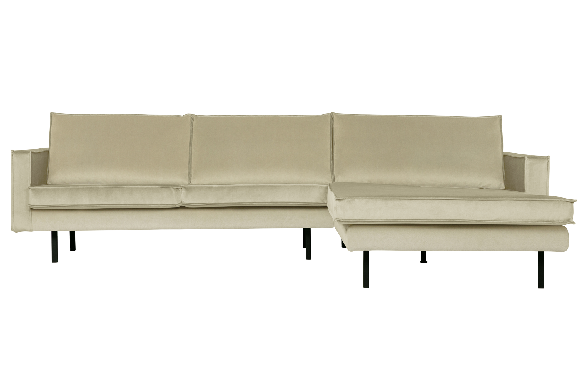 BePureHome chaise longue Rodeo velvet Rechts - Pistache