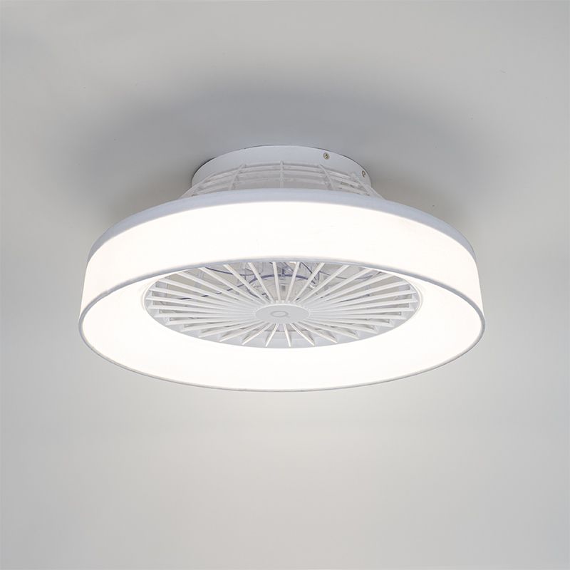 Plafondventilator wit met ster effect 47cm incl. LED dimbaar met afstandsbediening - Emily