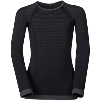 Odlo Performance Warm Funktionsshirt Lang Black / Odlo Graphite Grey Kinder