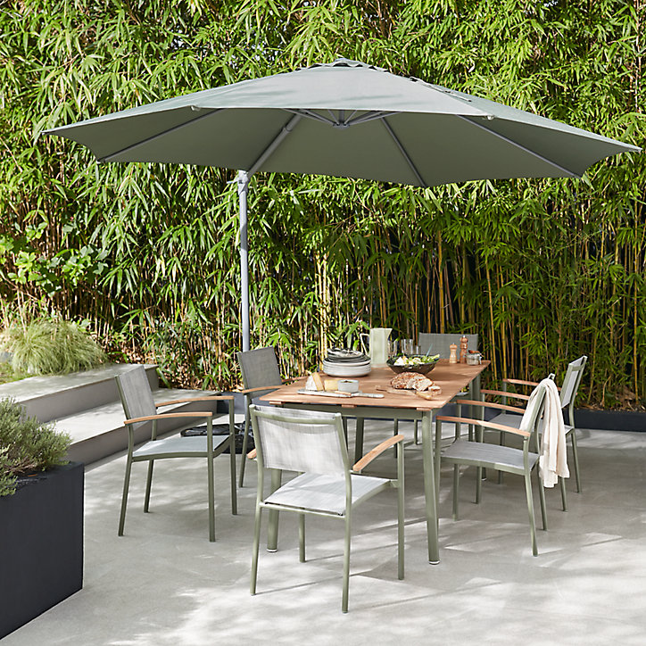 Parasol déporté GoodHome Mallorca kaki ø350 cm