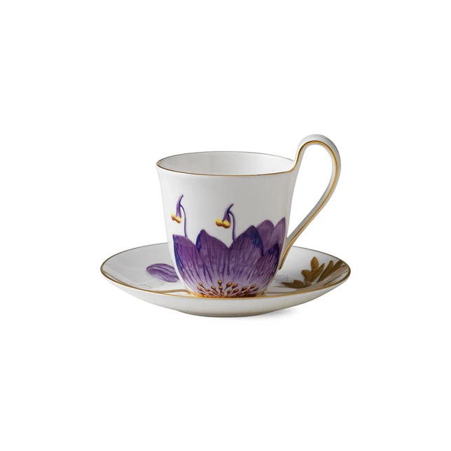 Royal Copenhagen  Flora højhankskop m/ underkop, Stedmoderblomst - 27 cl.