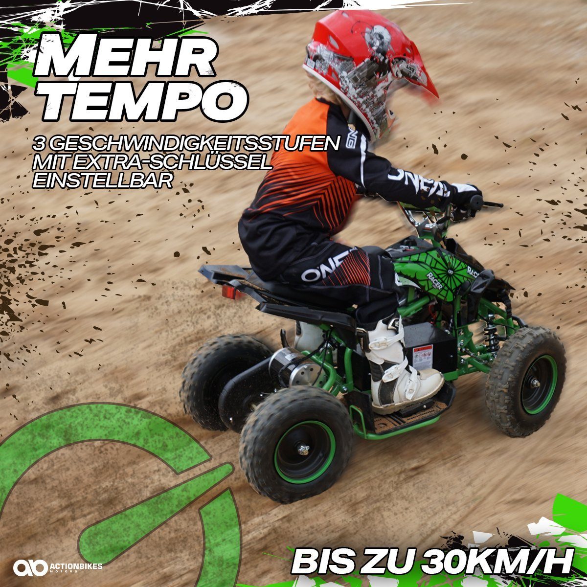 Quadriciclo Elétrico Infantil Actionbikes Motors Mini Quadriciclo Elétrico Infantil Racer 1000 W 36 V, capacidade de carga 50 kg (1 unidade), até 50 kg - freios a disco - interruptor de pé Safety Touch System