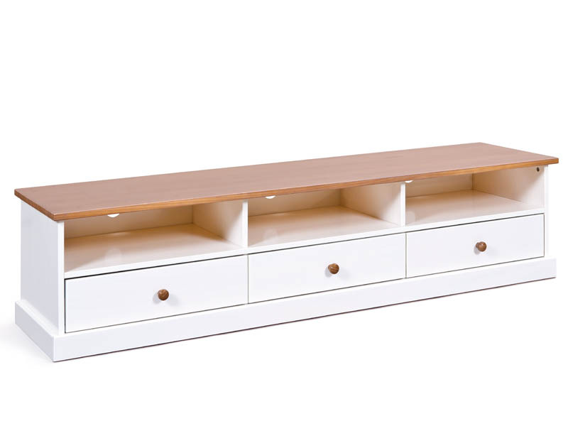 Lowboard WESTERLAND 12.2 - weiß-braun - Massivholz - 180 cm