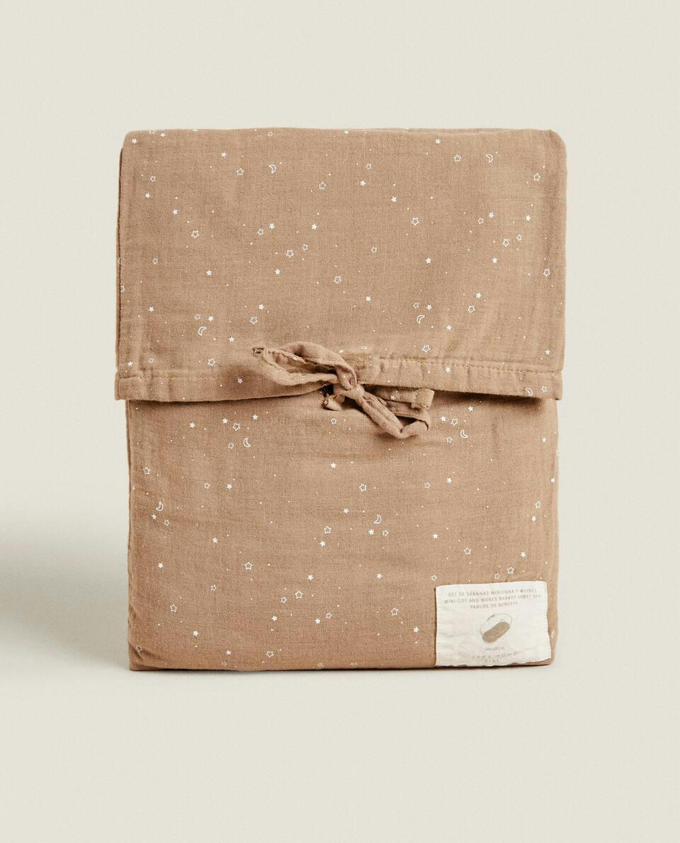 Conjunto de capa de edredom com estampa de luas e estrelas