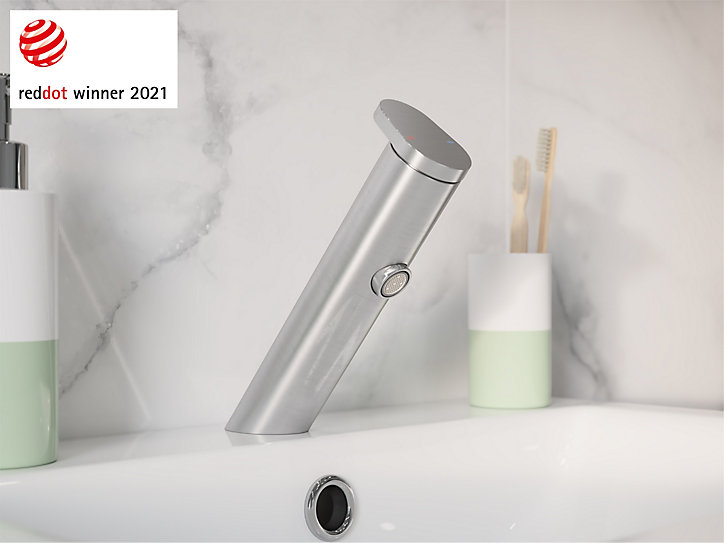 Mitigeur de lavabo inox brossé GoodHome Nyasa