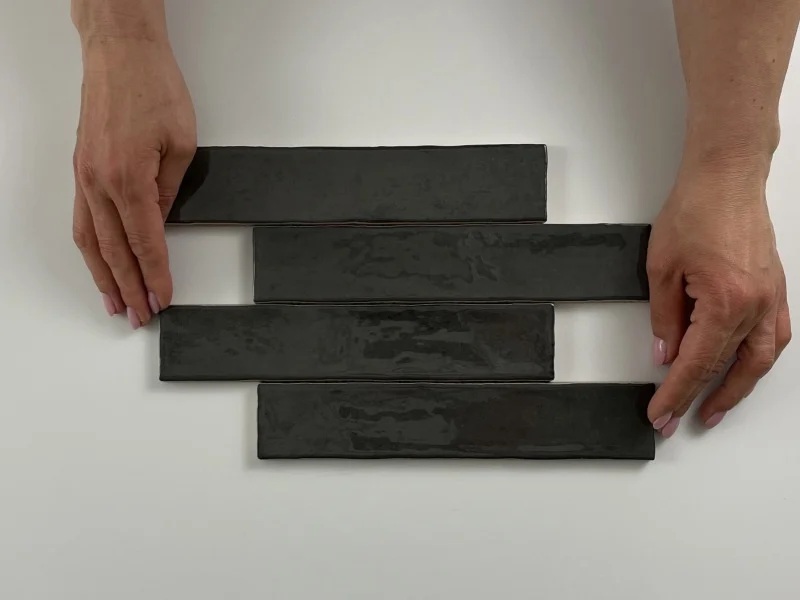 Jabo Kalon wandtegel antraciet 5x25cm glans