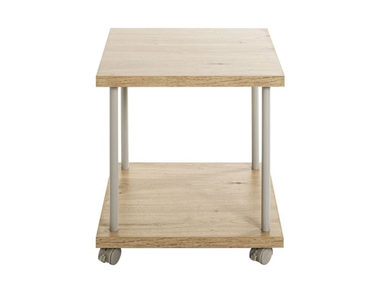 PEGANE - Table de desserte en bois coloris chêne clair et métal color...