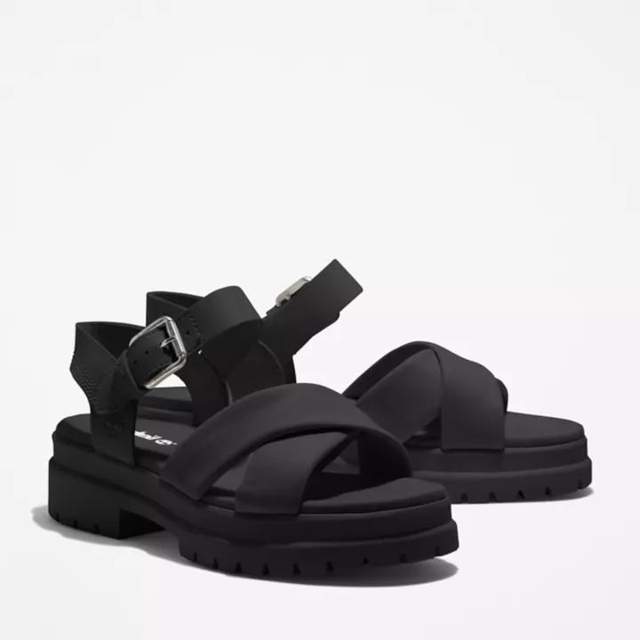 Sandale à brides croisées London Vibe pour femme en noir