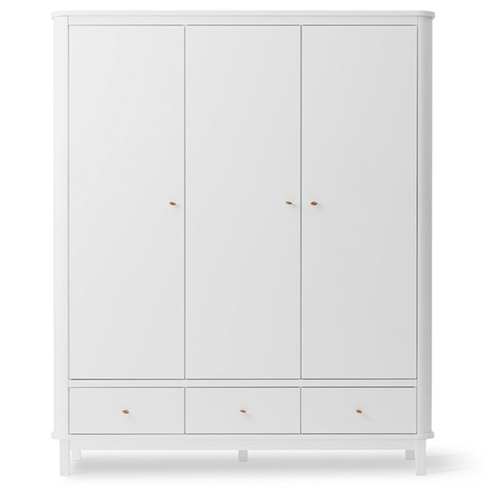 Køb Oliver Furniture Wood Klædeskab 3 Døre Hvid