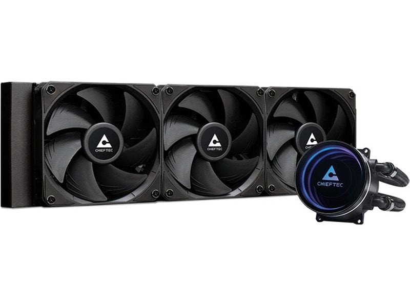 Chieftec Wasserkühlung Iceberg 360 DARK All-In-One CPU-Kühler mit Infinity-Mirror ARGB Kühlblock