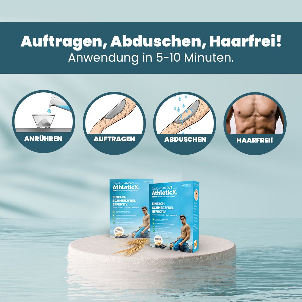 ARTE FIORI - Capillum AMOVE AthleticX 300g Weizen Enthaarungscreme Pulver für Körper & Intimbereich