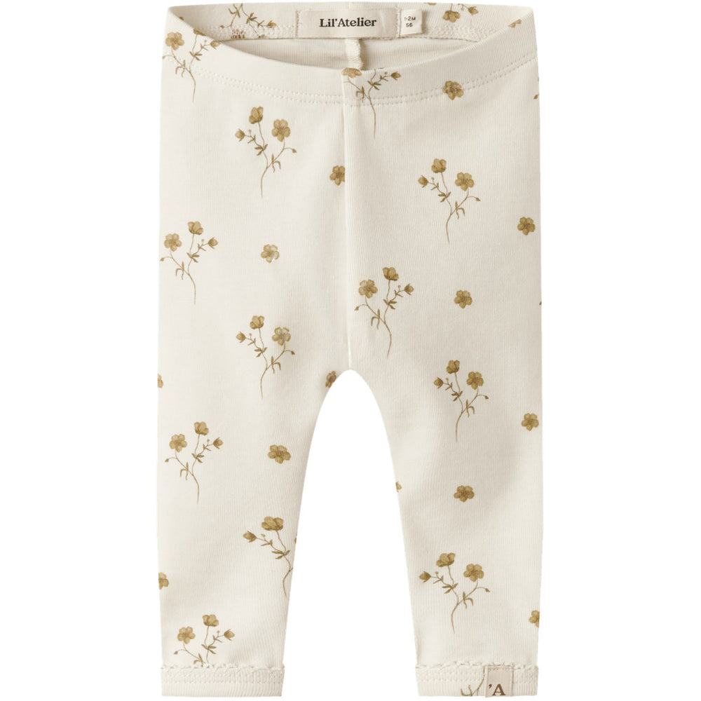 Køb Lil'Atelier Coconut Milk Flower Yellow Nbflayo Sin Slim Leggings Lil