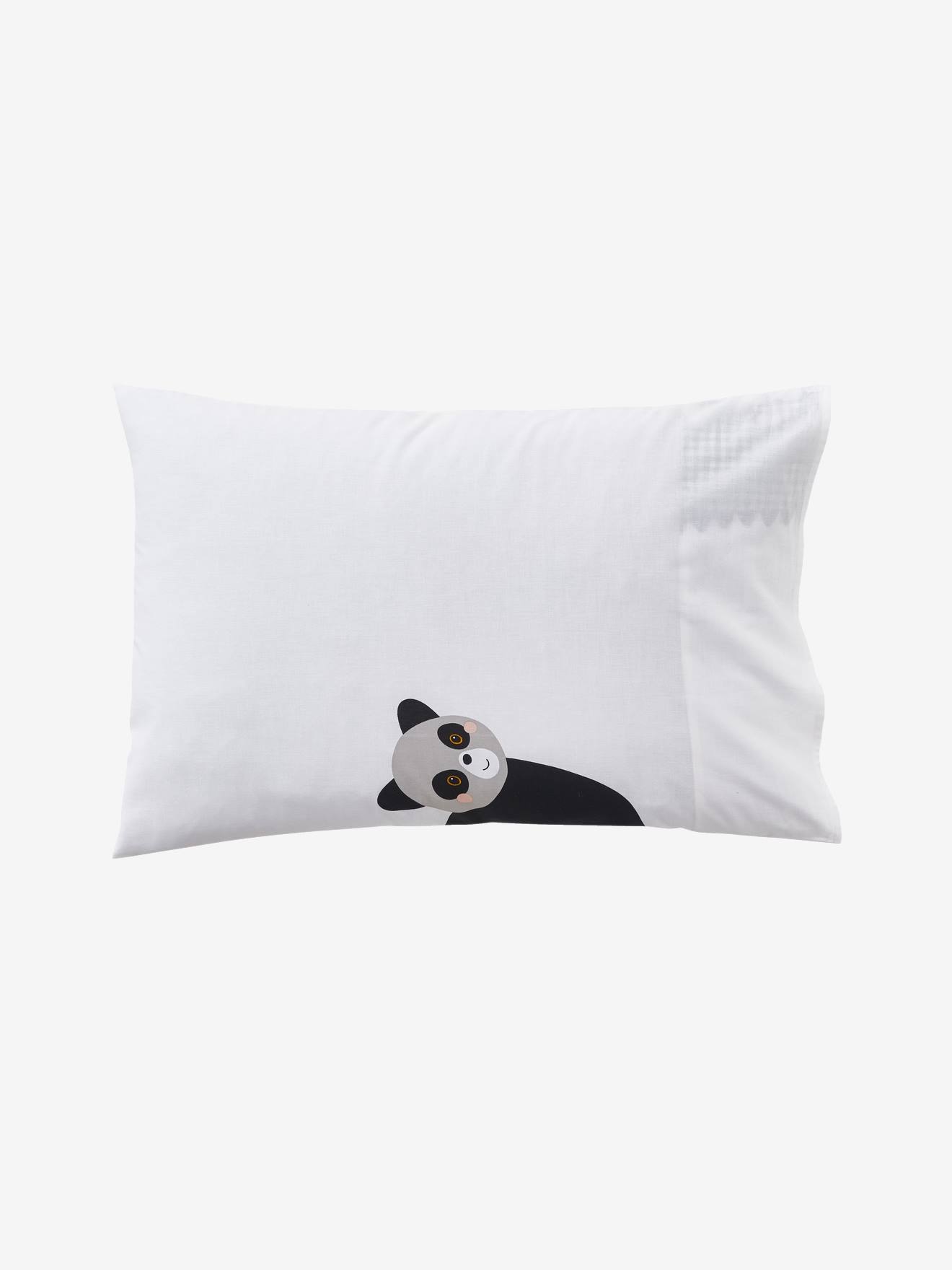 Conjunto infantil Happy'ramide com capa de edredom e fronha, branco claro liso com estampas.