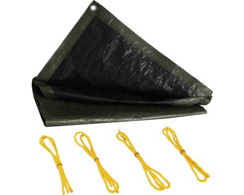 Geweven zeildoek 90 g/m² groen/zwart 2x3 m