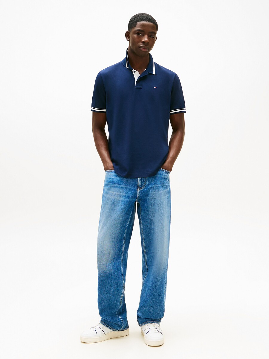 TOMMY JEANS<br>Camisa polo clássica com gola contrastante