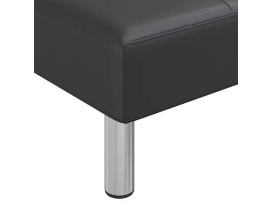Prolenta Premium - Chaise longue noir similicuir