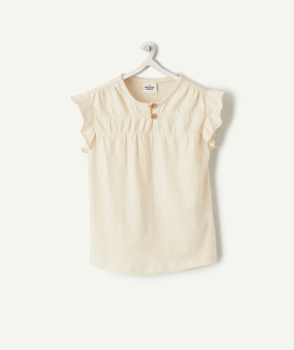 t-shirt manches courtes bébé fille en coton bio sans teinture