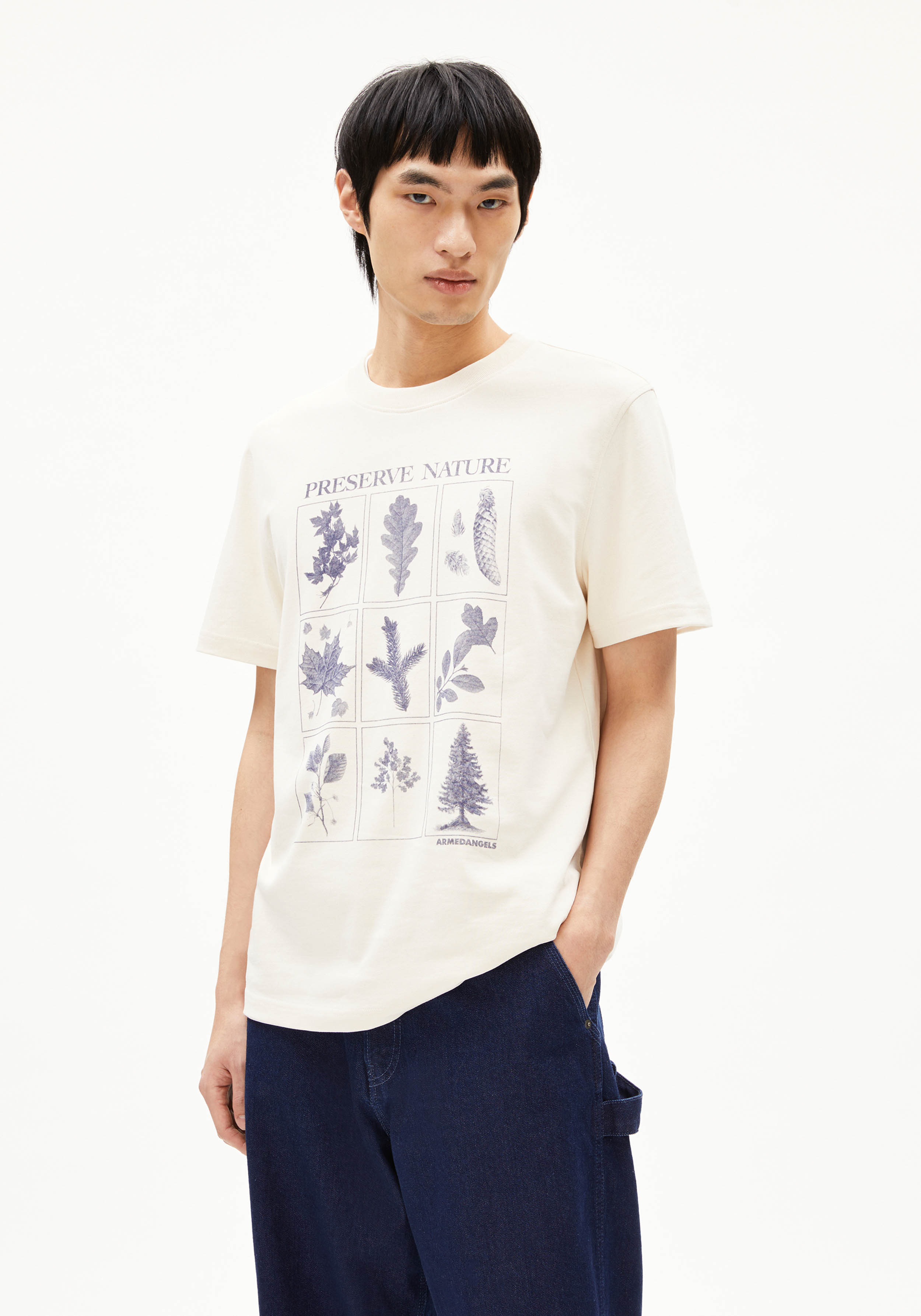 Armedangels T-Shirt Maarkos Preserve Pure