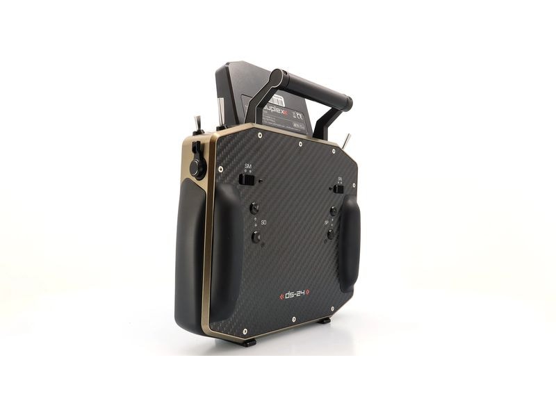 Jeti Fernsteuerung DS-24II Carbon Line Bronze 24 Kanal, Dup Professioneller 24-Kanal-Sender mit Geber auf Rückseite und Carbon-Frontplatte