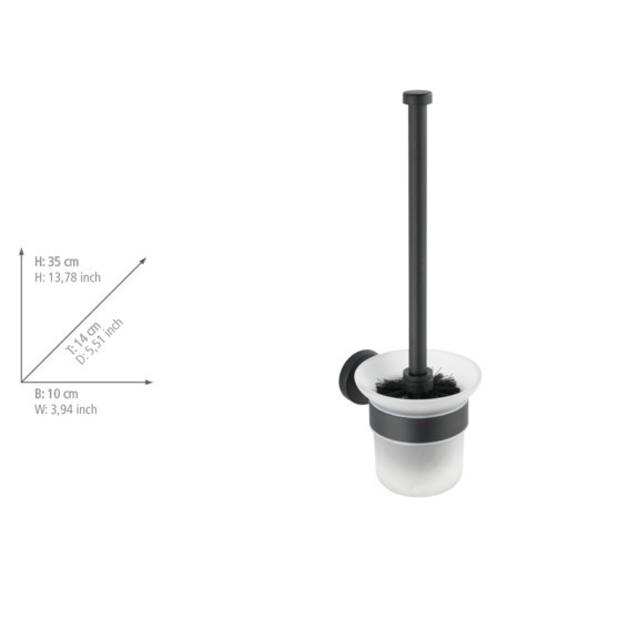 Wenko Bosio toiletborstelhouder RVS zwart mat