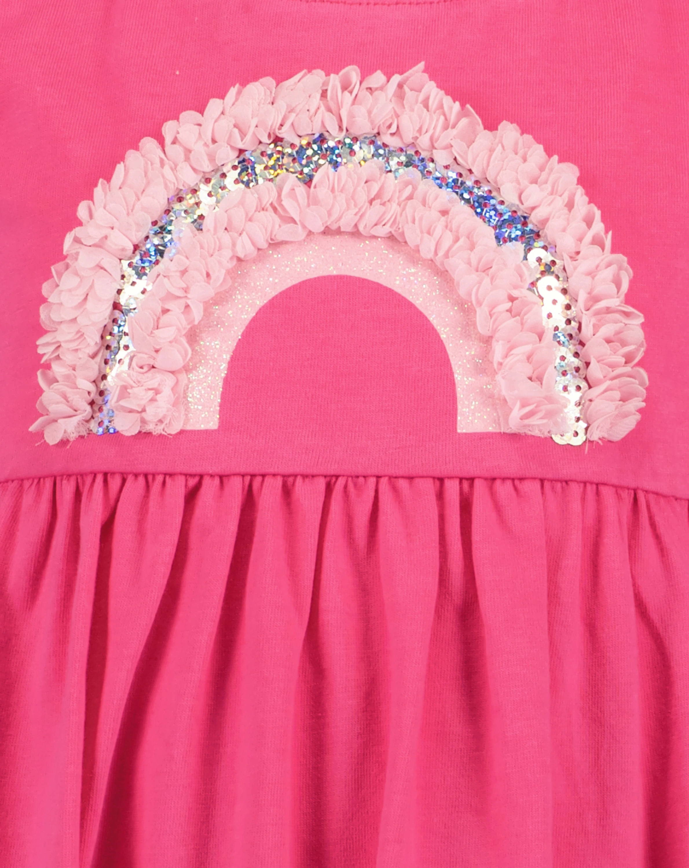 Kurzarm-Kleid REGENBOGEN in pink