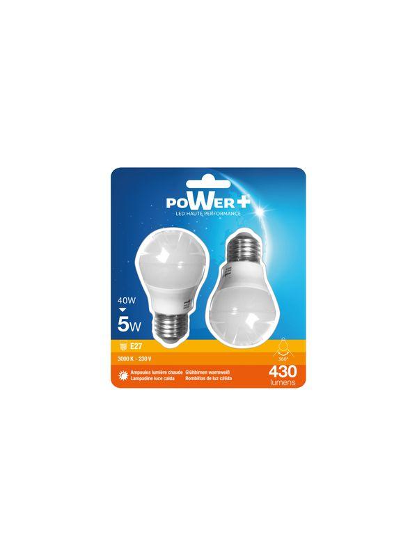 SET 2 AMP.LED E27 5W 40W A50 LIC