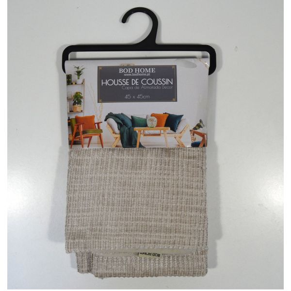 Bod Home Capa de Almofada Chenille T Aprox 45x45cm 150g 100% Poliéster Bege