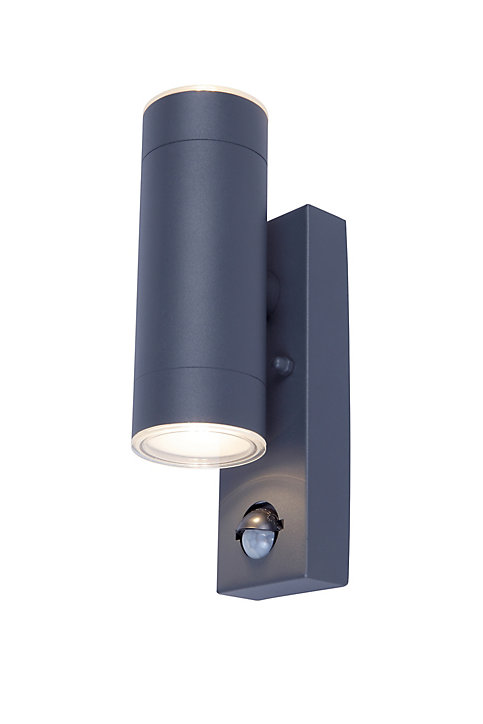 Applique murale extérieure LED à détection Blooma Candiac Up & Down anthracite IP44