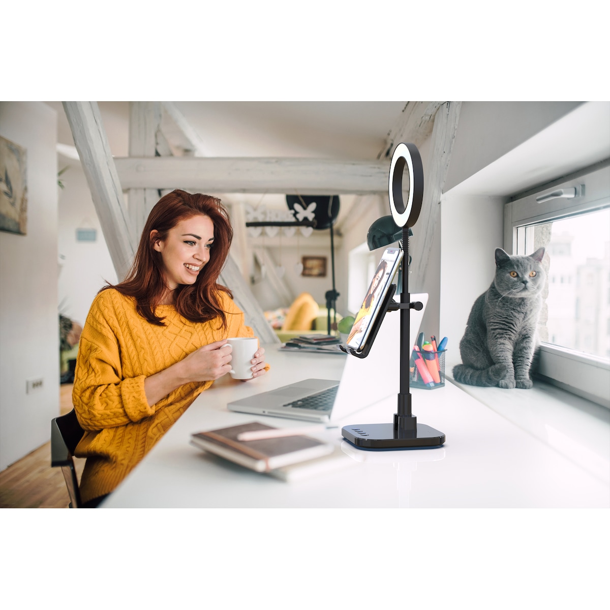 Digip Success smarttelefonstativ og LED-ringlys