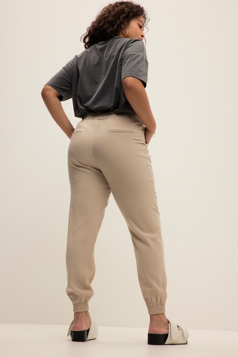 Jogginghose, wide Legs, Elastikbund, Elastastiksaum