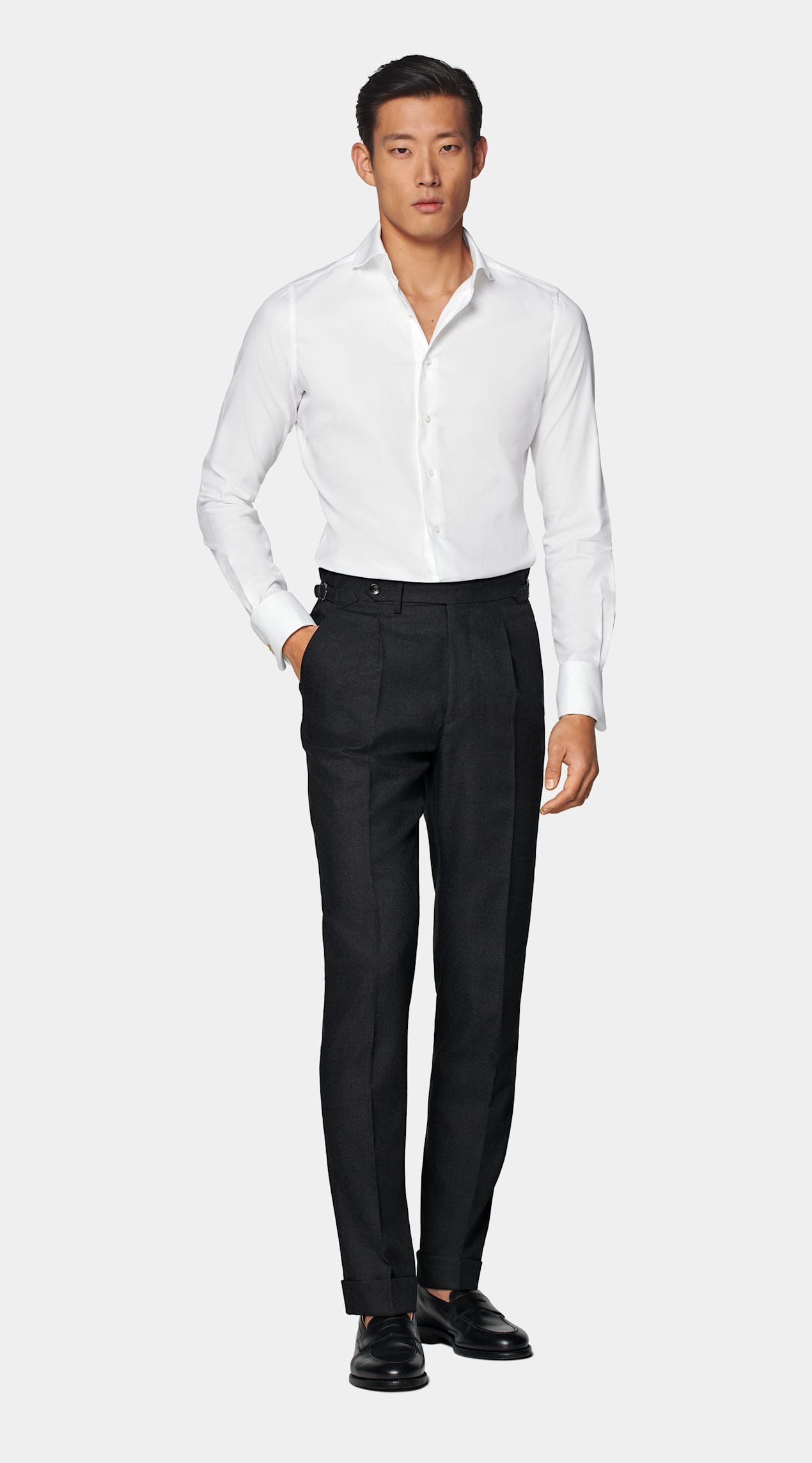 White Double Cuff Tailored Fit Shirt
