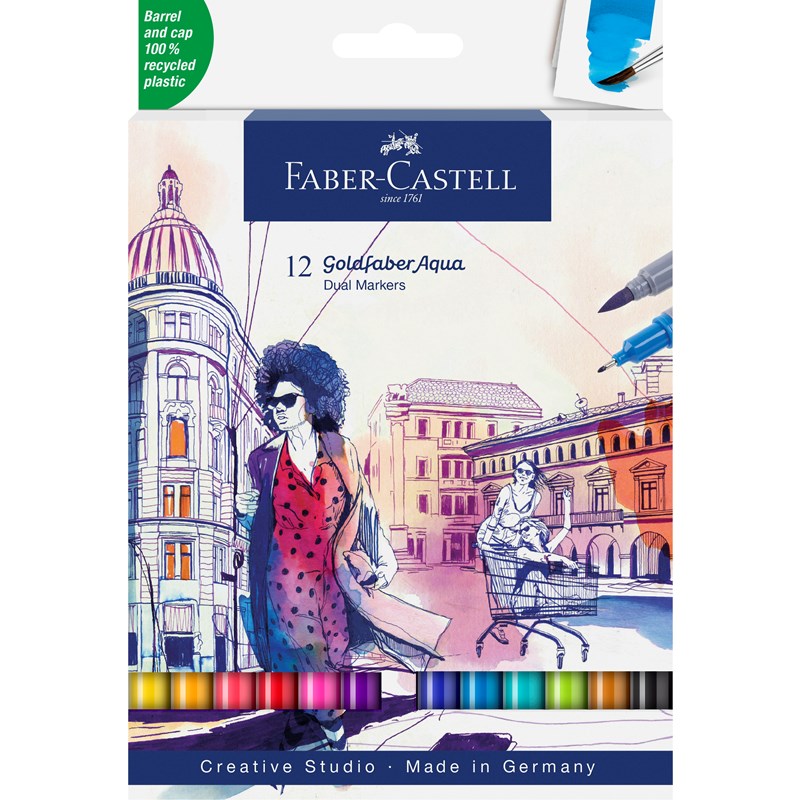 Faber-Castell<br>Tusser Goldfaber Dual 12 stk.