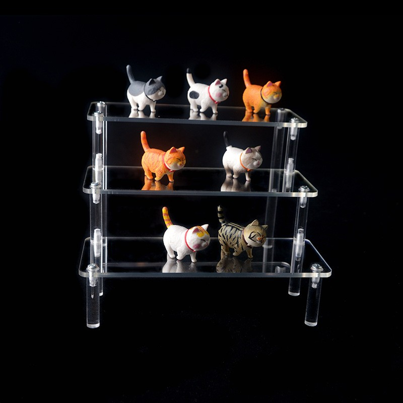 (15x30cm) Acryl Ständer Deko Halterung Display Regal Treppe mit 3 Stufen für Candy Bar / Kuchen Buffet / Sammlerstücke - Transparent