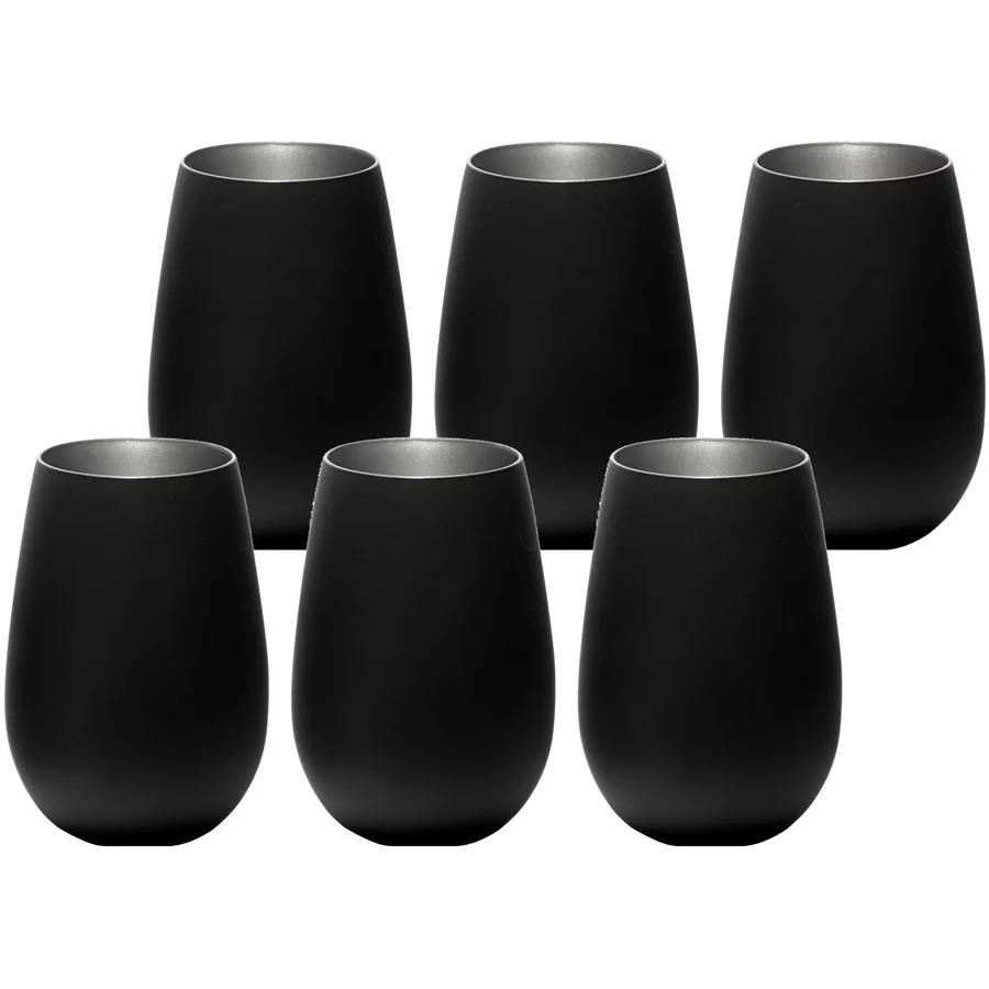 Stölze Lausitz Becher Elements 465 ml 6er Set schwarz-silber