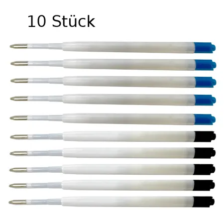 Livepac Office 10 Kugelschreiberminen / Großraumminen / Schreibfarbe: je 5x blau + schwarz