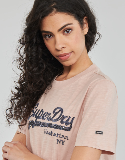 Superdry - VINTAGE LOGO BOROUGH TEE - Rose Dust