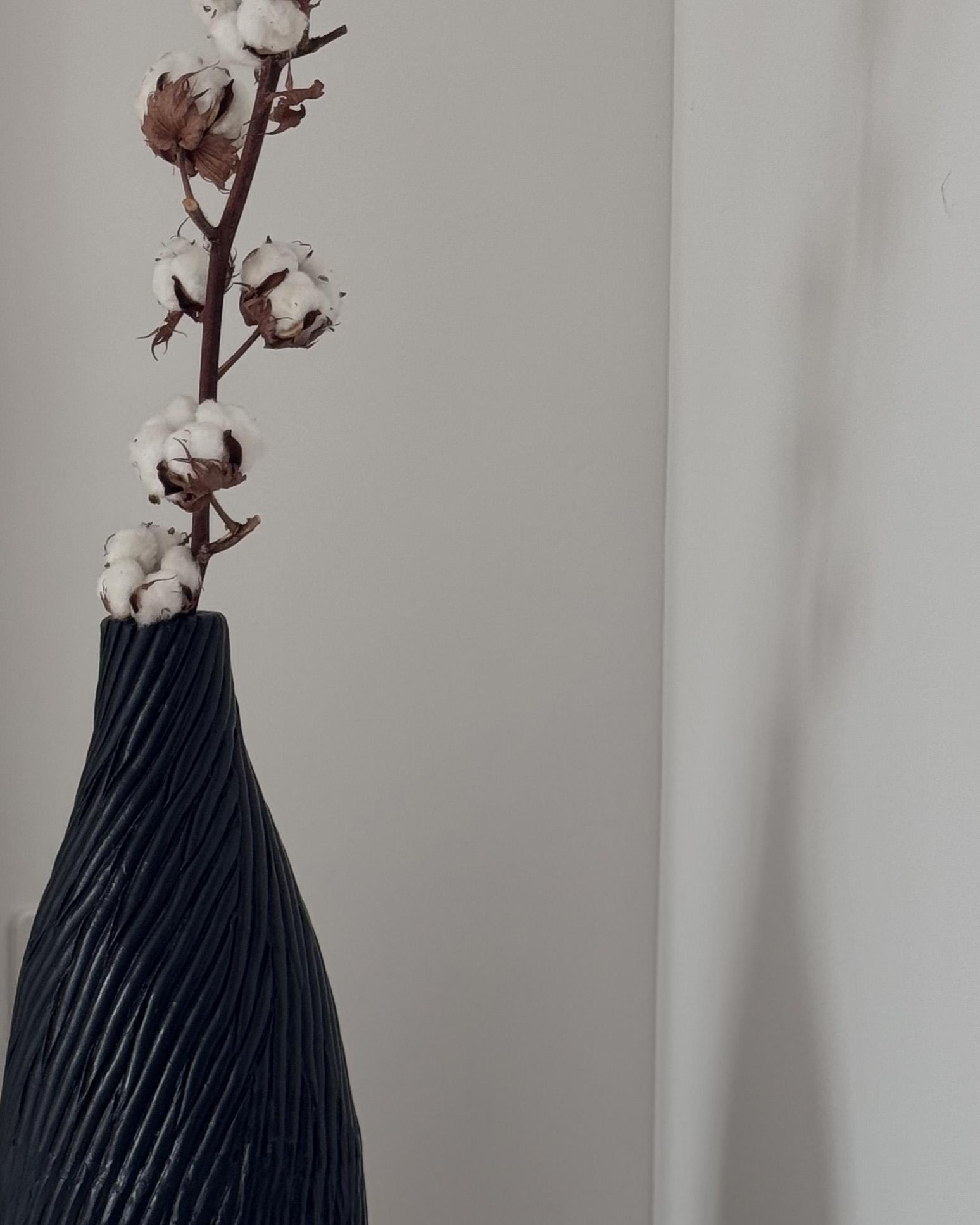 Decoratieve vaas FLORENTIA Keramiek 50 cm Zwart
