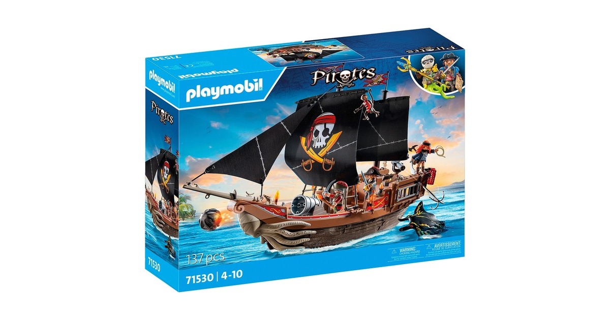 PLAYMOBILPirates - Groot piratenschip Constructiespeelgoed  (71530)