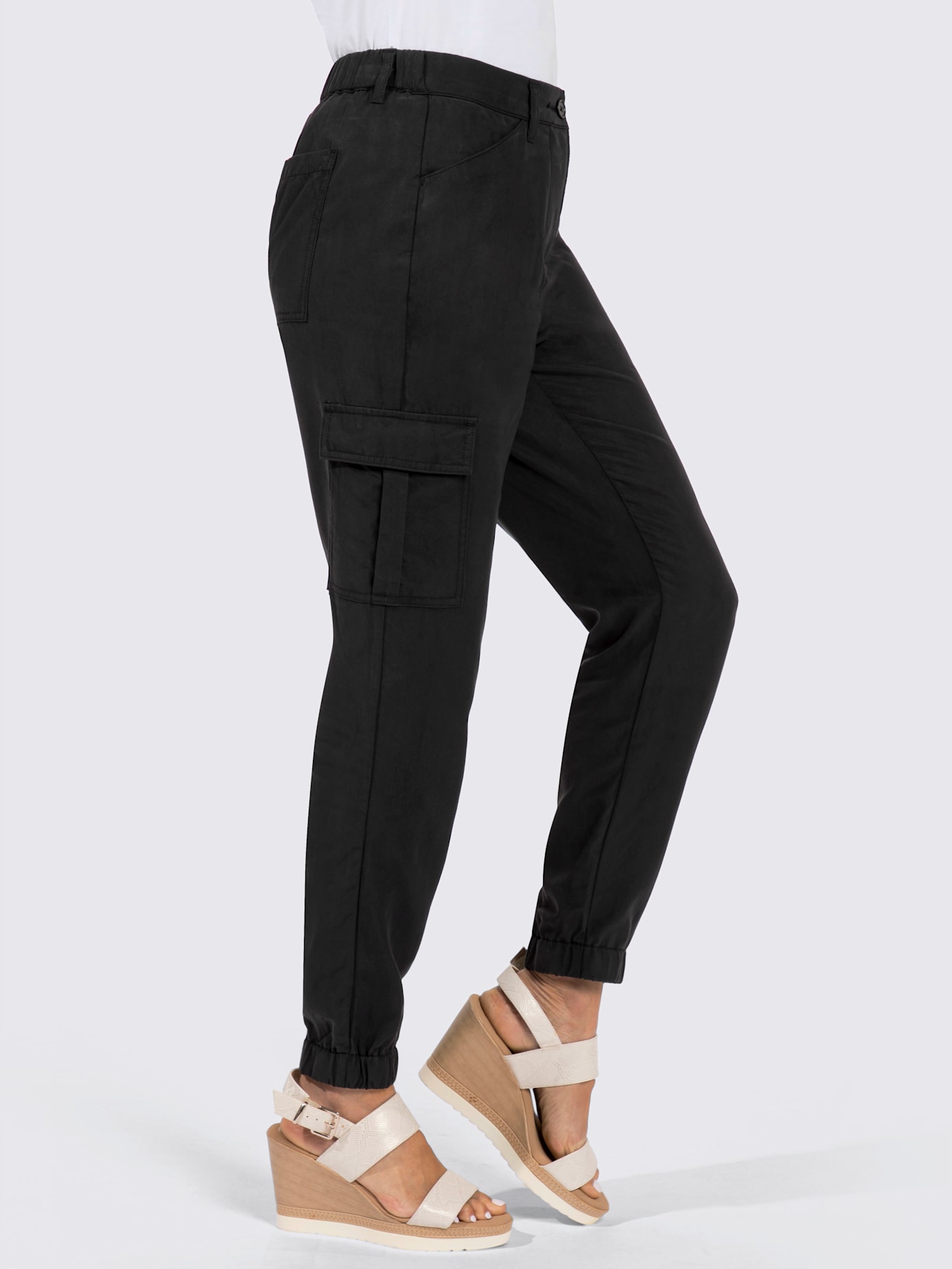 Pantalon ceinture élastique au dos
