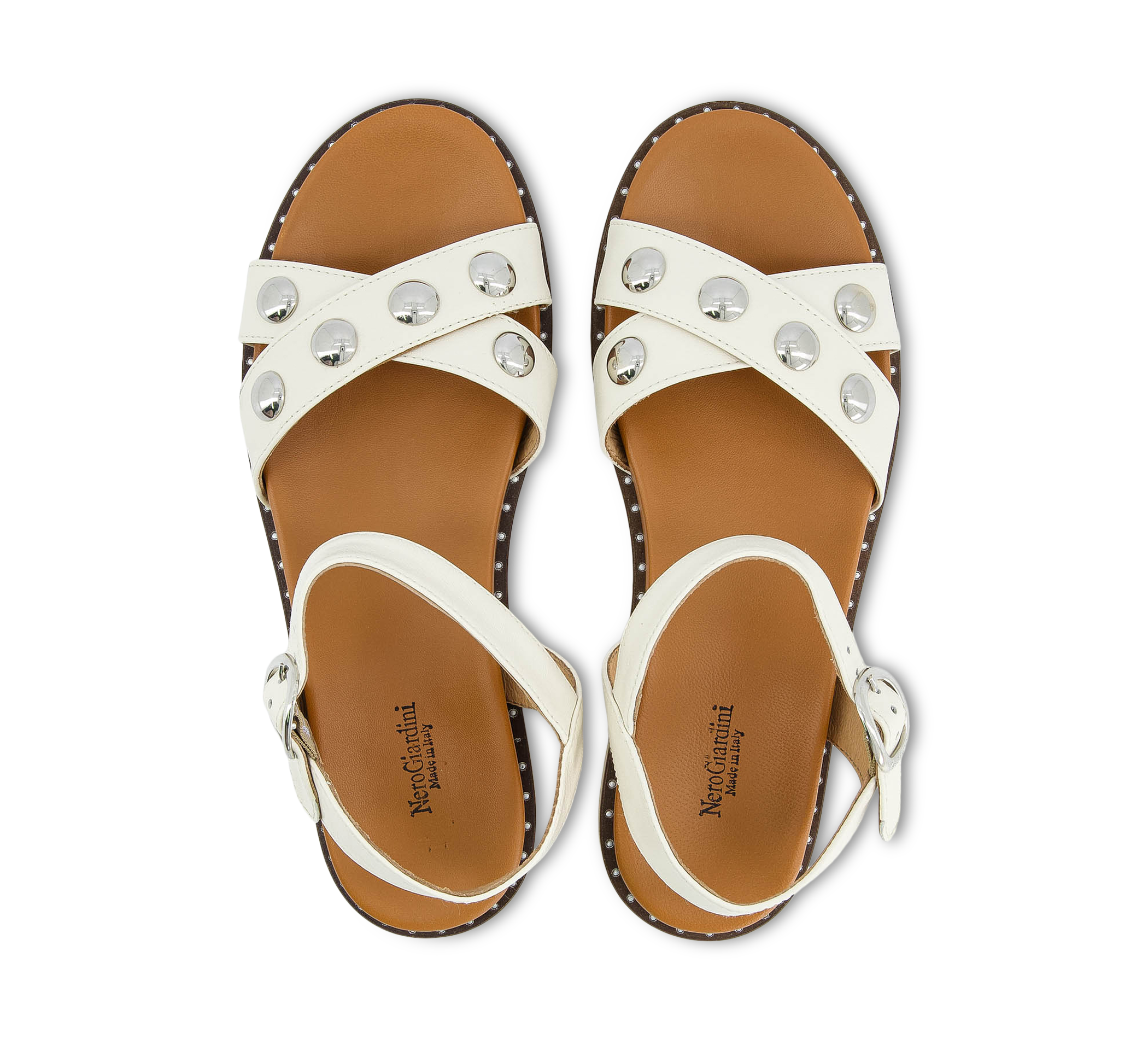 Nero Giardini Riemchensandalen weiss