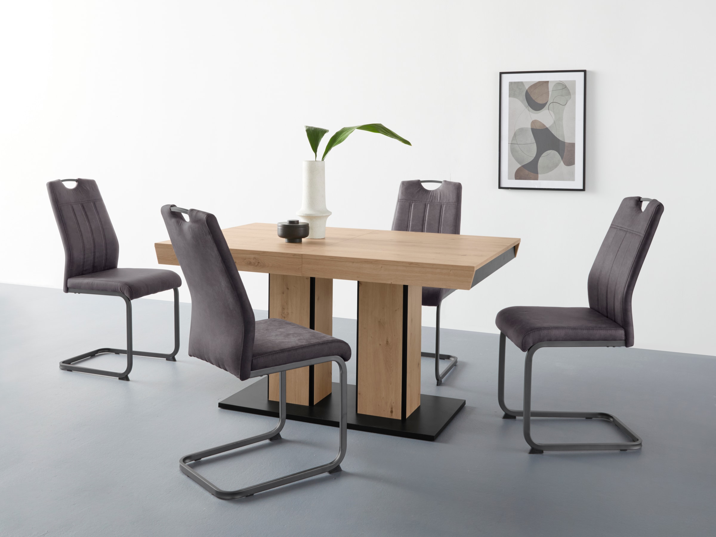 HELA Säulen-Esstisch Synchronauszug 140-180-220cm