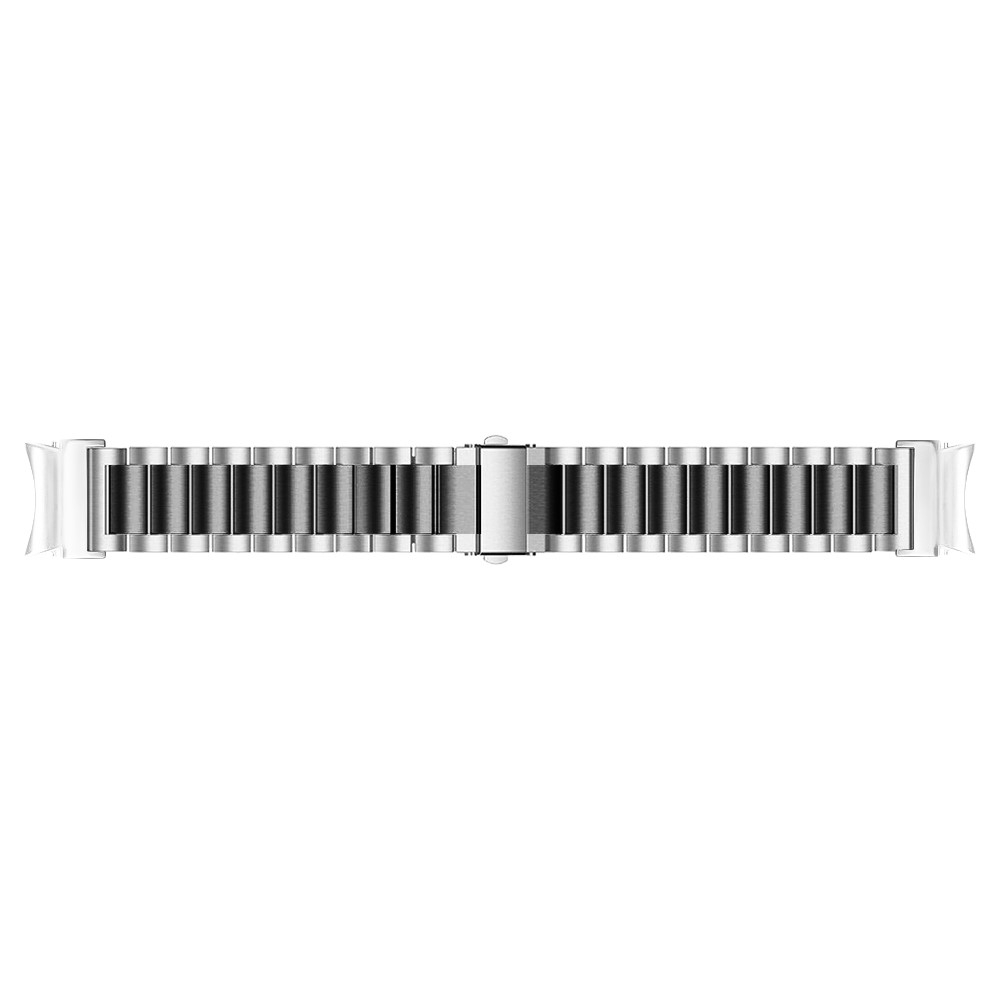 Samsung Galaxy Watch 7 (44mm) Edelstahl Armband mit Doppel Butterfly-Verschluss (Gelenkumfang: 240 mm) - Silber / Schwarz