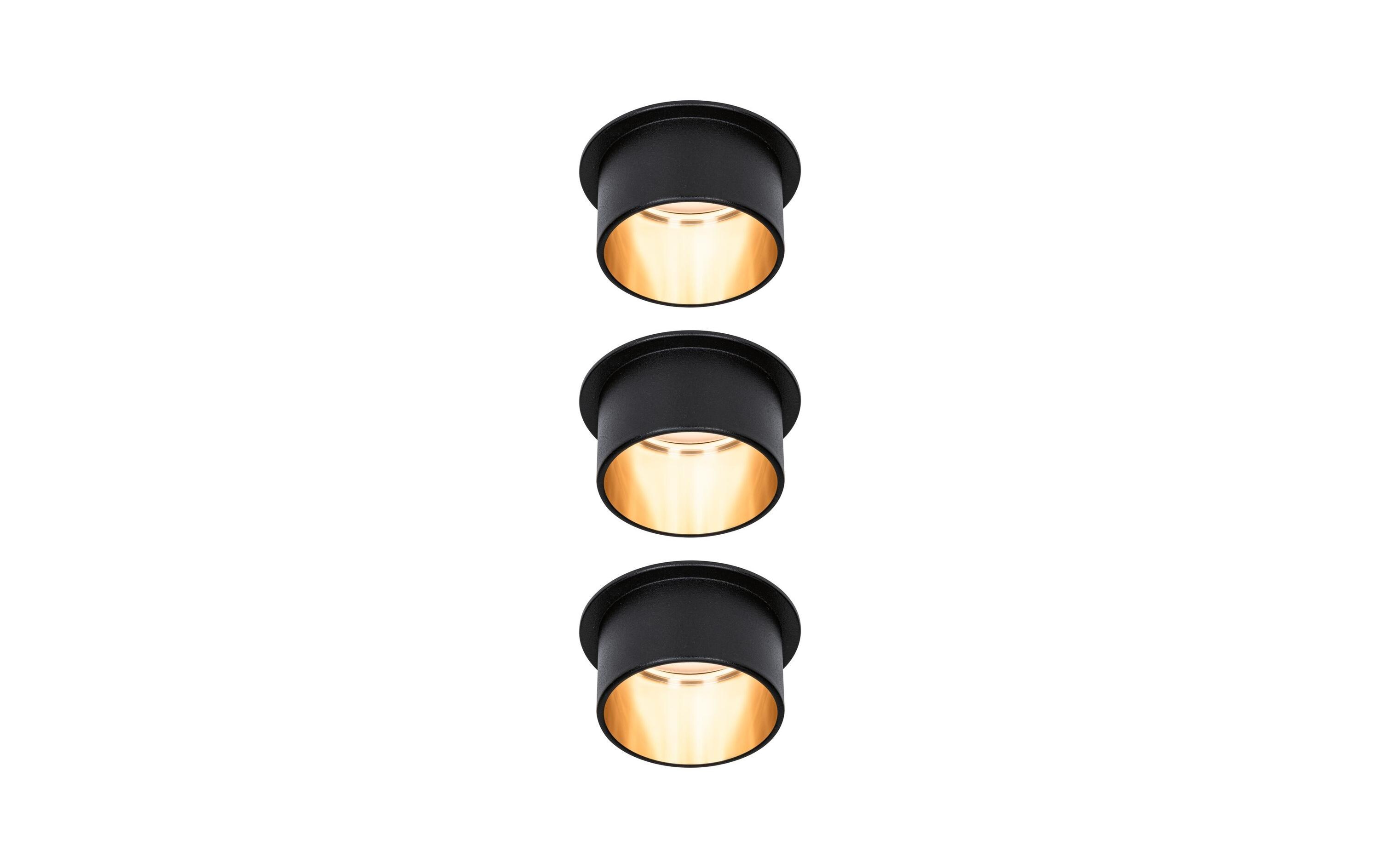 Einbauspot LED Gil Coin Set, 3 x 6W, 2700K, Schwarz/GoldEinbauleuchte zur Deckenmontage