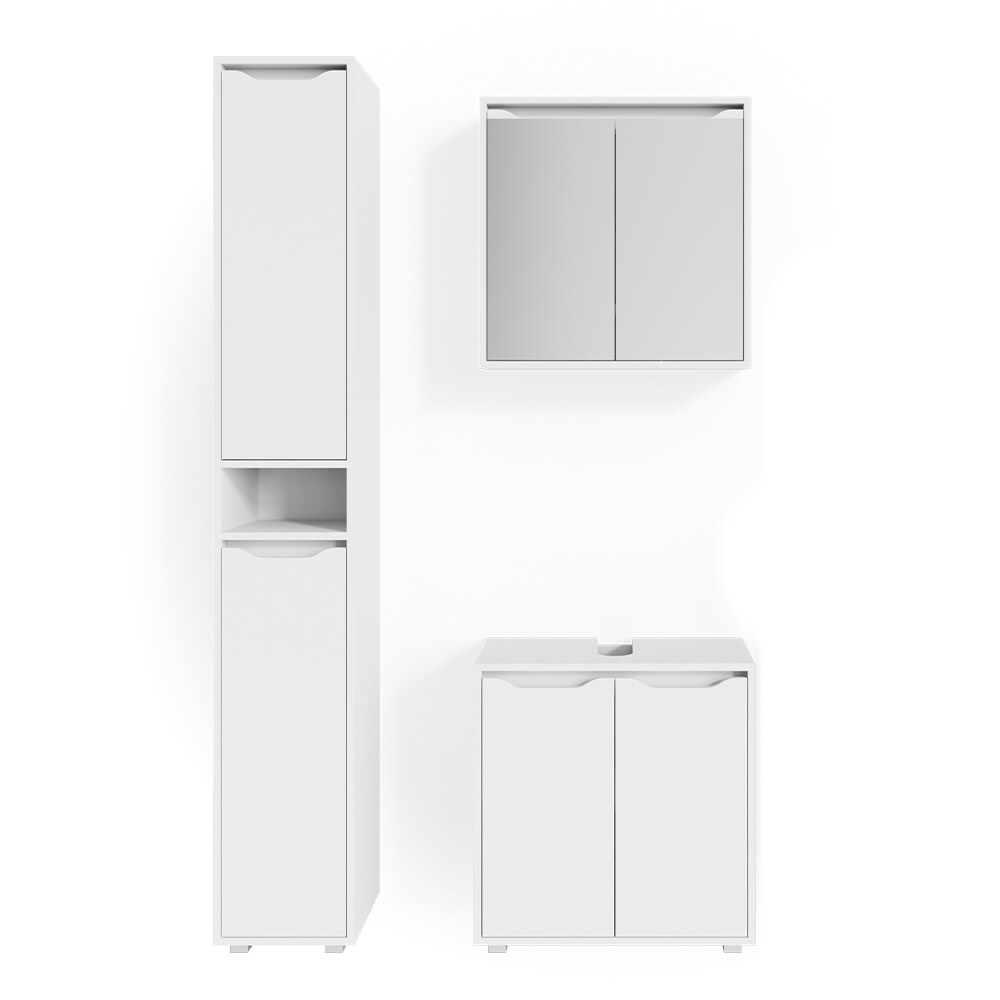 Vicco Badmöbel Set Badezimmermöbel Ruben Spiegelschrank Waschtisch Hochschrank