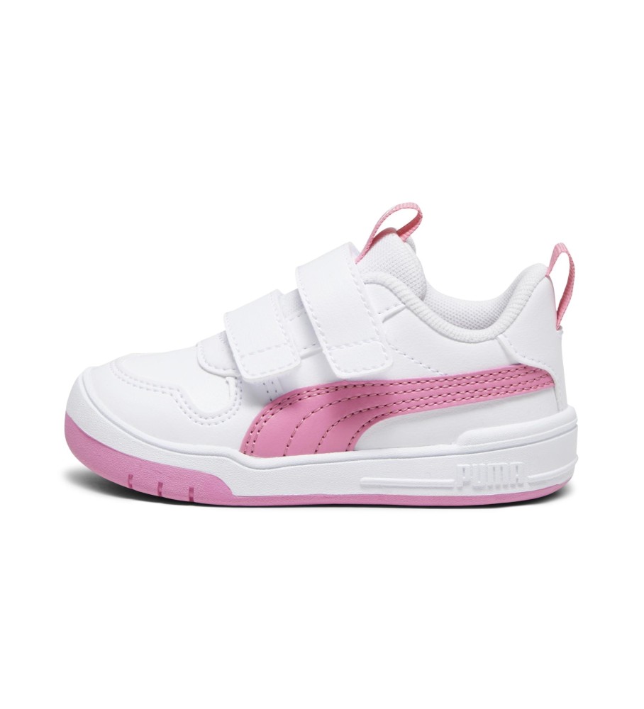Tênis Puma Multiflex SL V, branco e rosa
