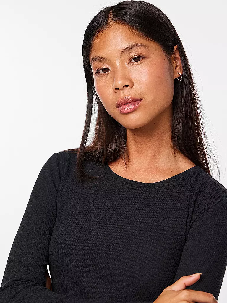 PIECES Langarmshirt PCRUKA schwarz