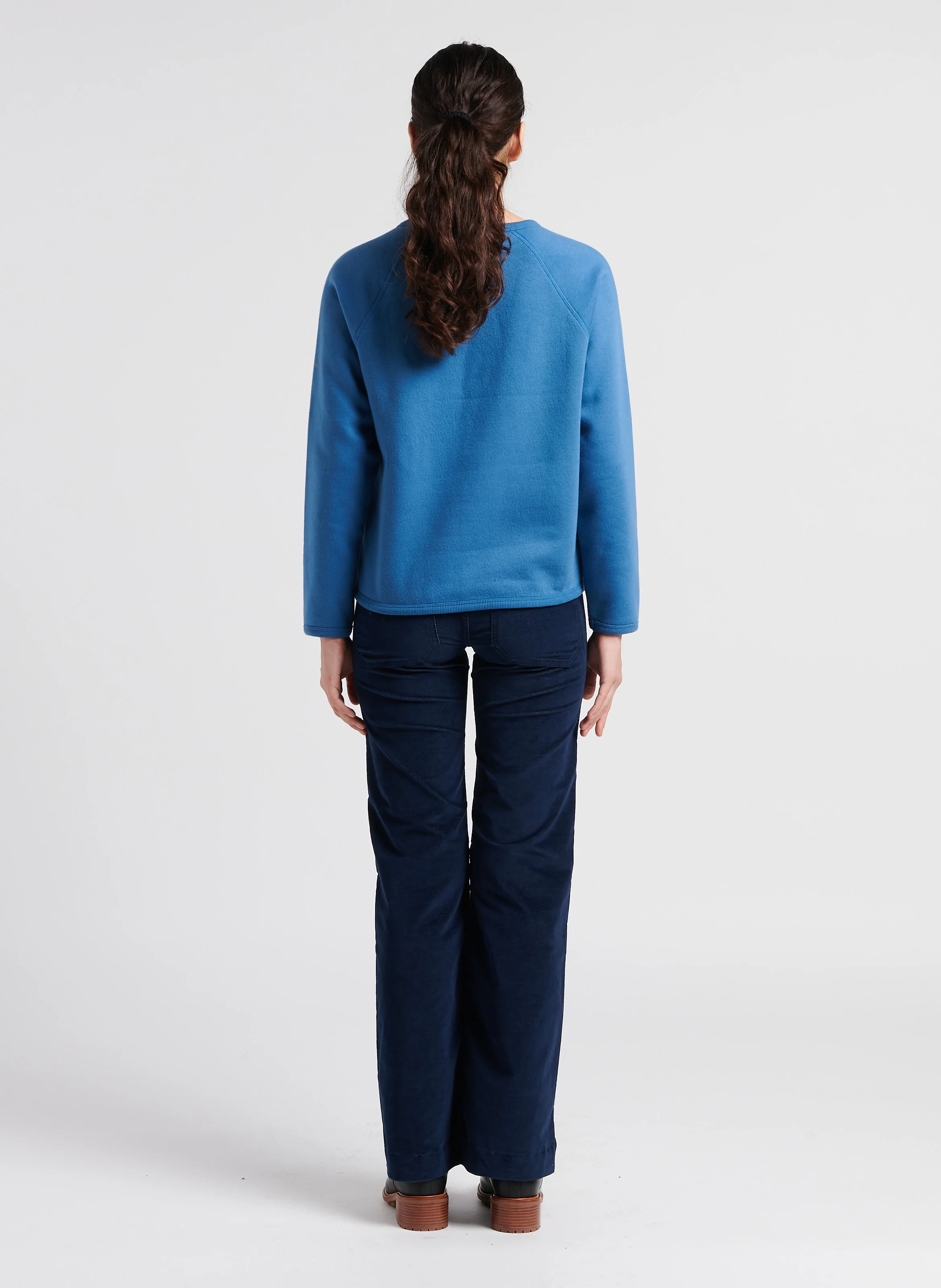 GATSBY - Pantalon évasé en coton mélangé | Bleu